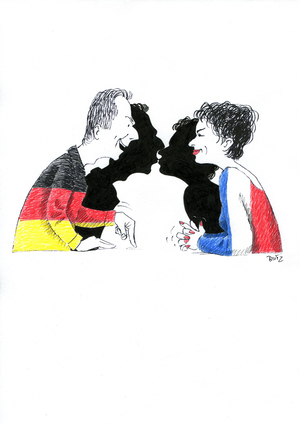 Foto: Karikatur zum dt.-
franz. Theaterstück: Steffen Butz